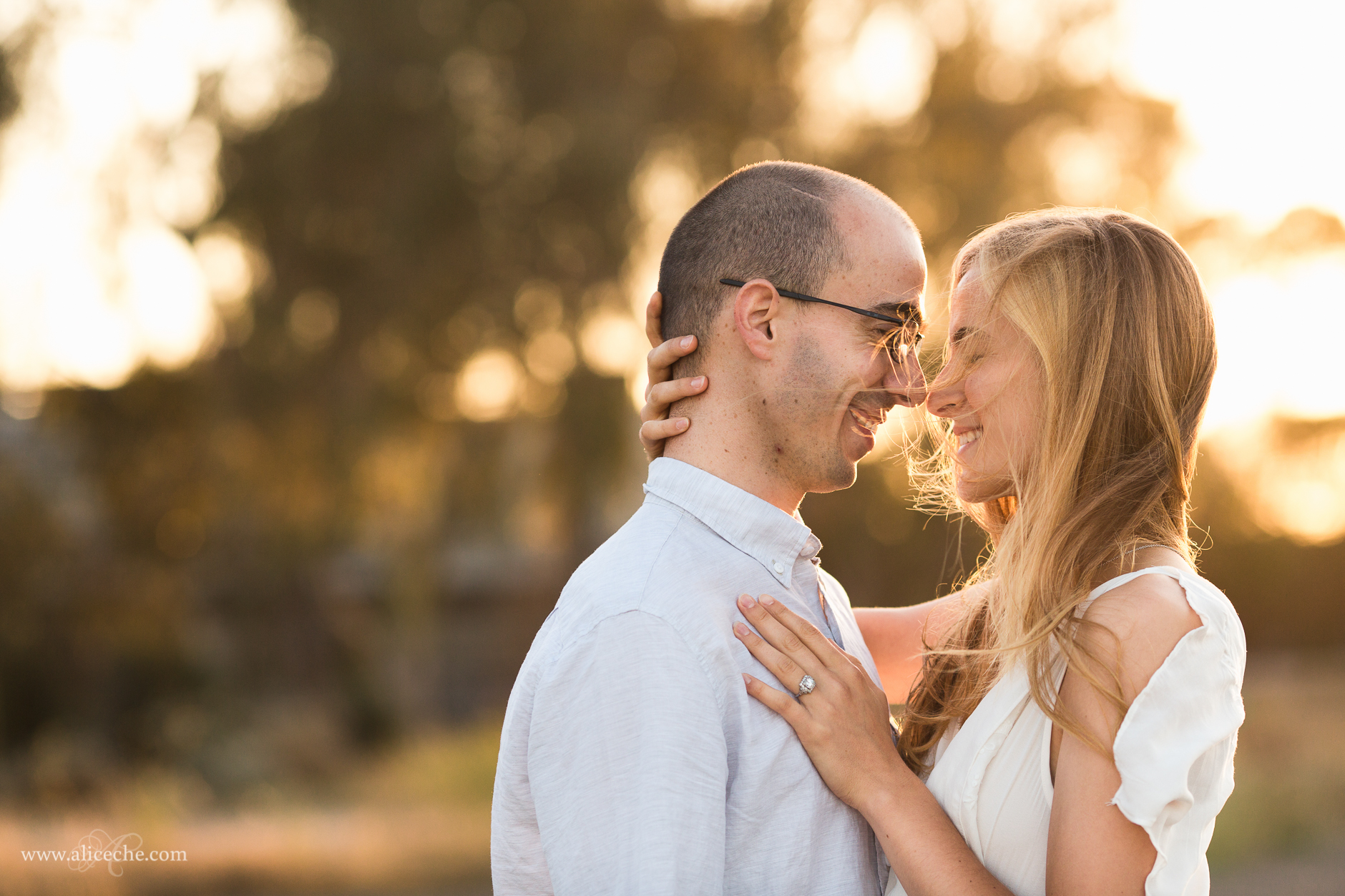 Palo Alto Engagement Photographer Smiling Couple