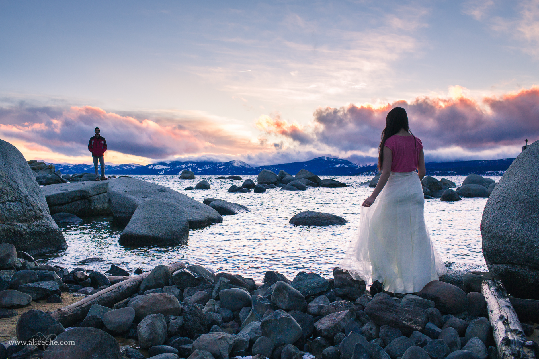alice-che-photography-lake-tahoe-self-portrait-sunset-boy-girl-on-rocks