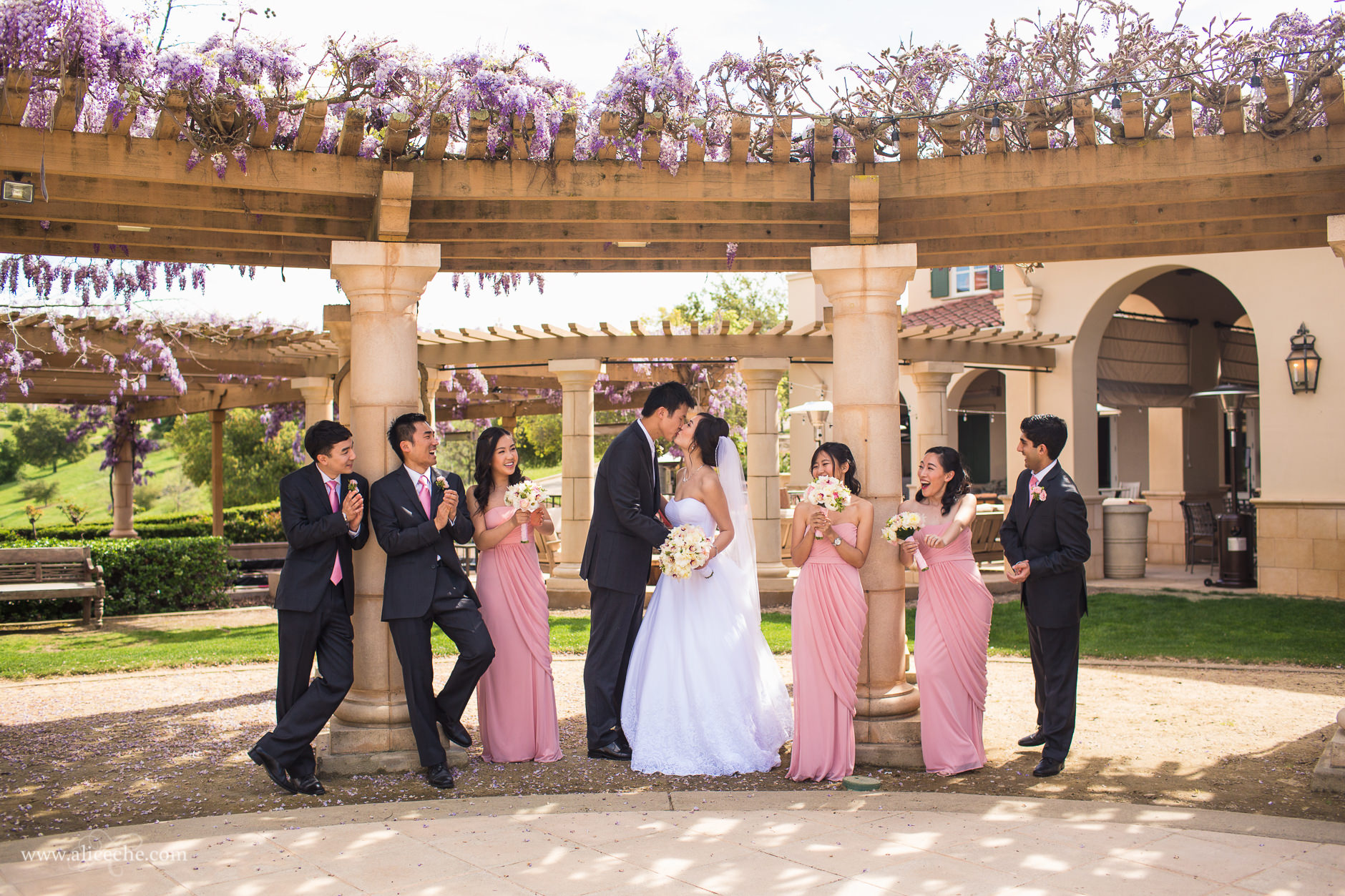 beautiful pleasanton wedding ruby hill golf course full relaxed bridal party