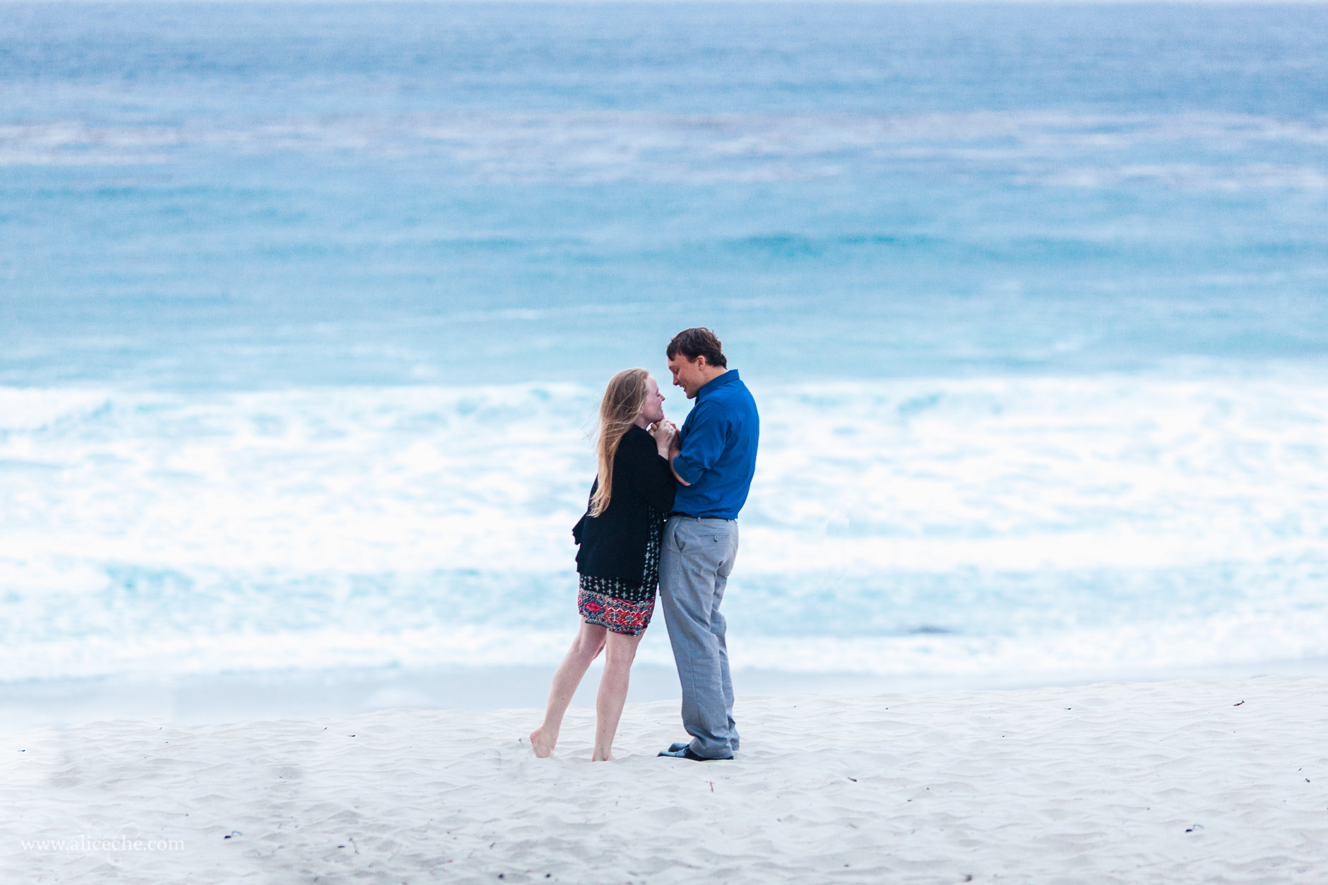 carmel beach proposal san francisco bay area photographer couple in love