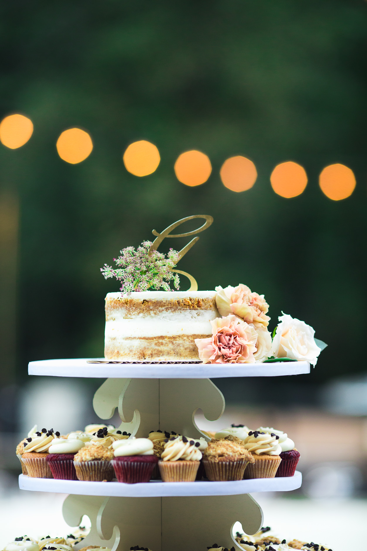 Saratoga Springs Wedding California San Francisco Photographer Rustic Cake and Cupcakes