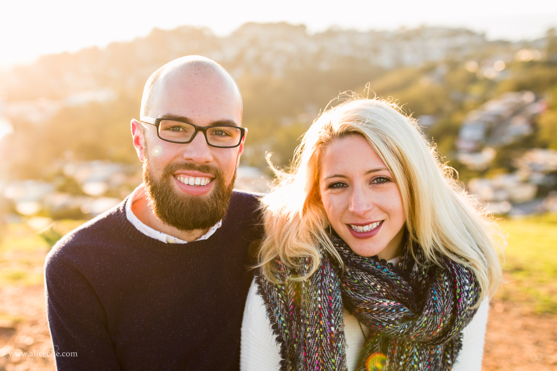 Twin Peaks Engagement Session San Francisco Photographer Couple in Gorgeous Light