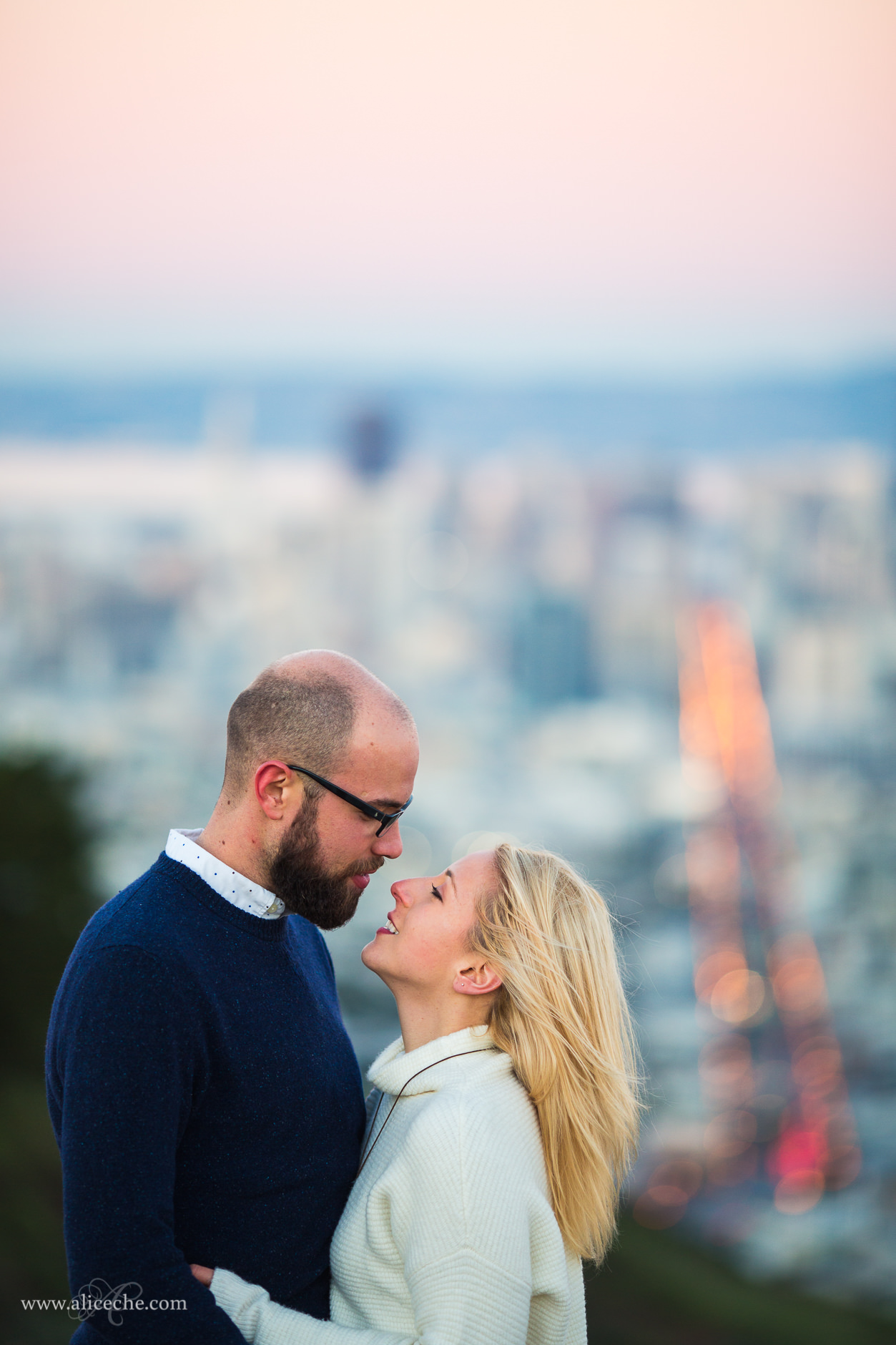 Twin Peaks Engagement Session San Francisco Photographer Gorgeous Couple at Sunset Above City Lights