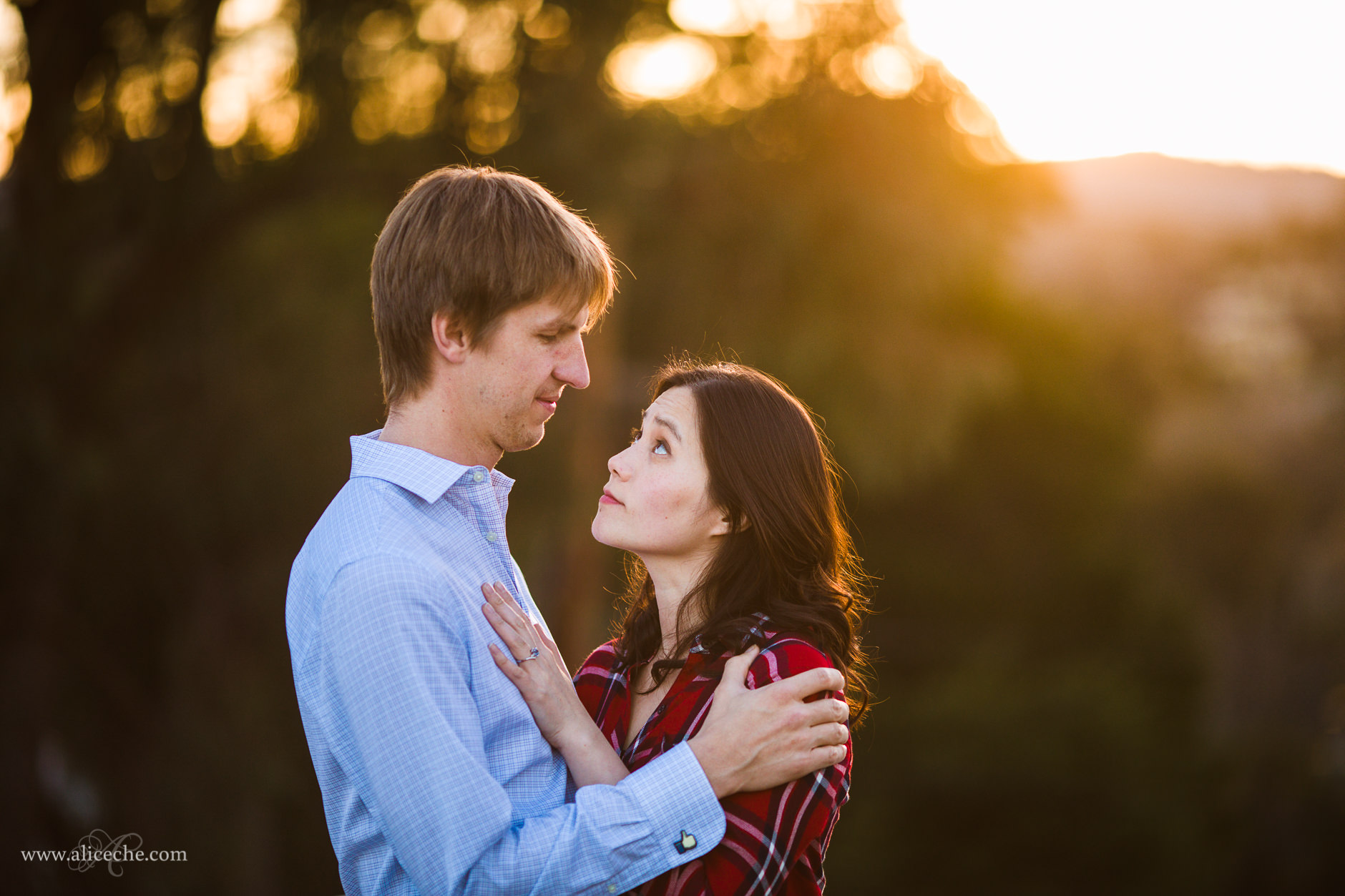 Redwood City In Home Engagement Session Couple at Sunset