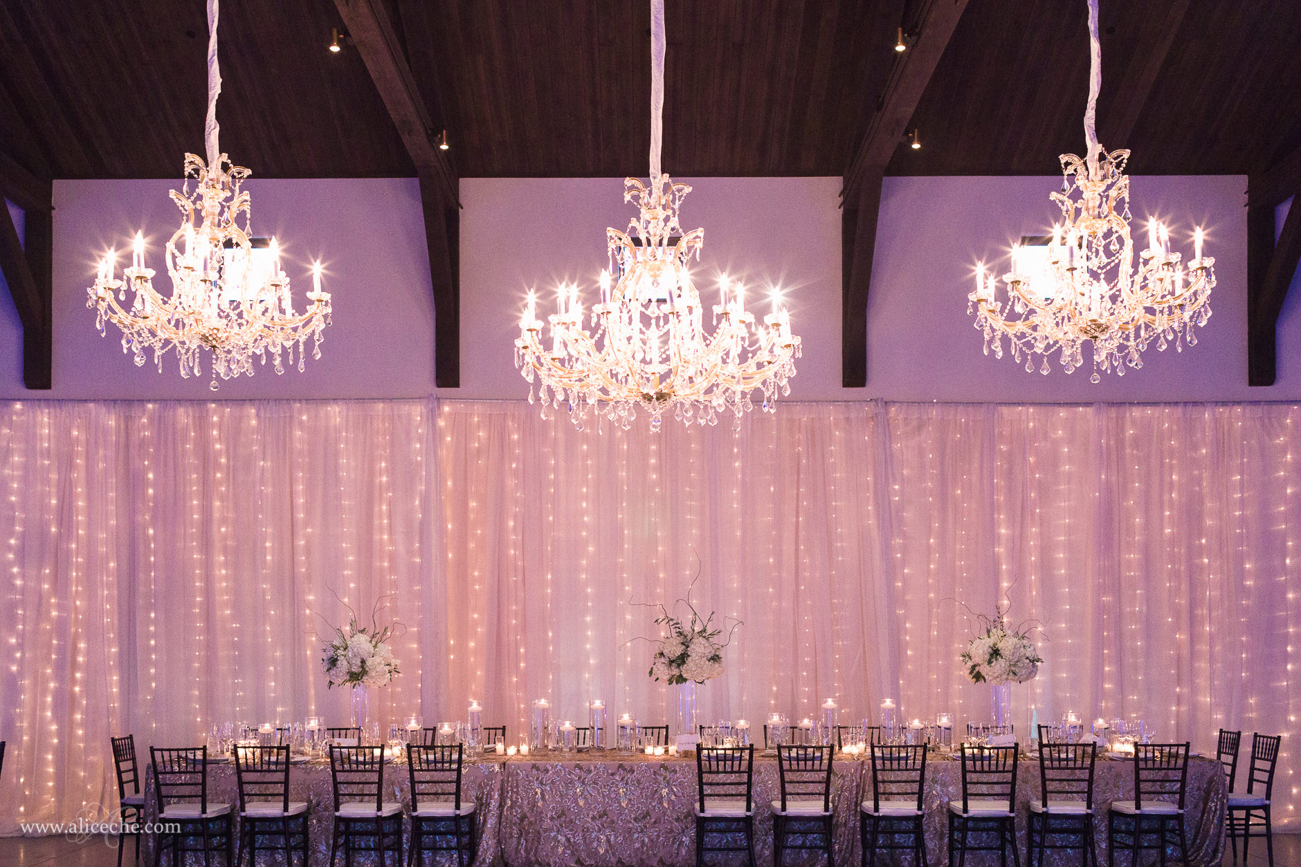 Viansa Winery Sonoma Wedding Gorgeous Chandeliers and Sweetheart Table