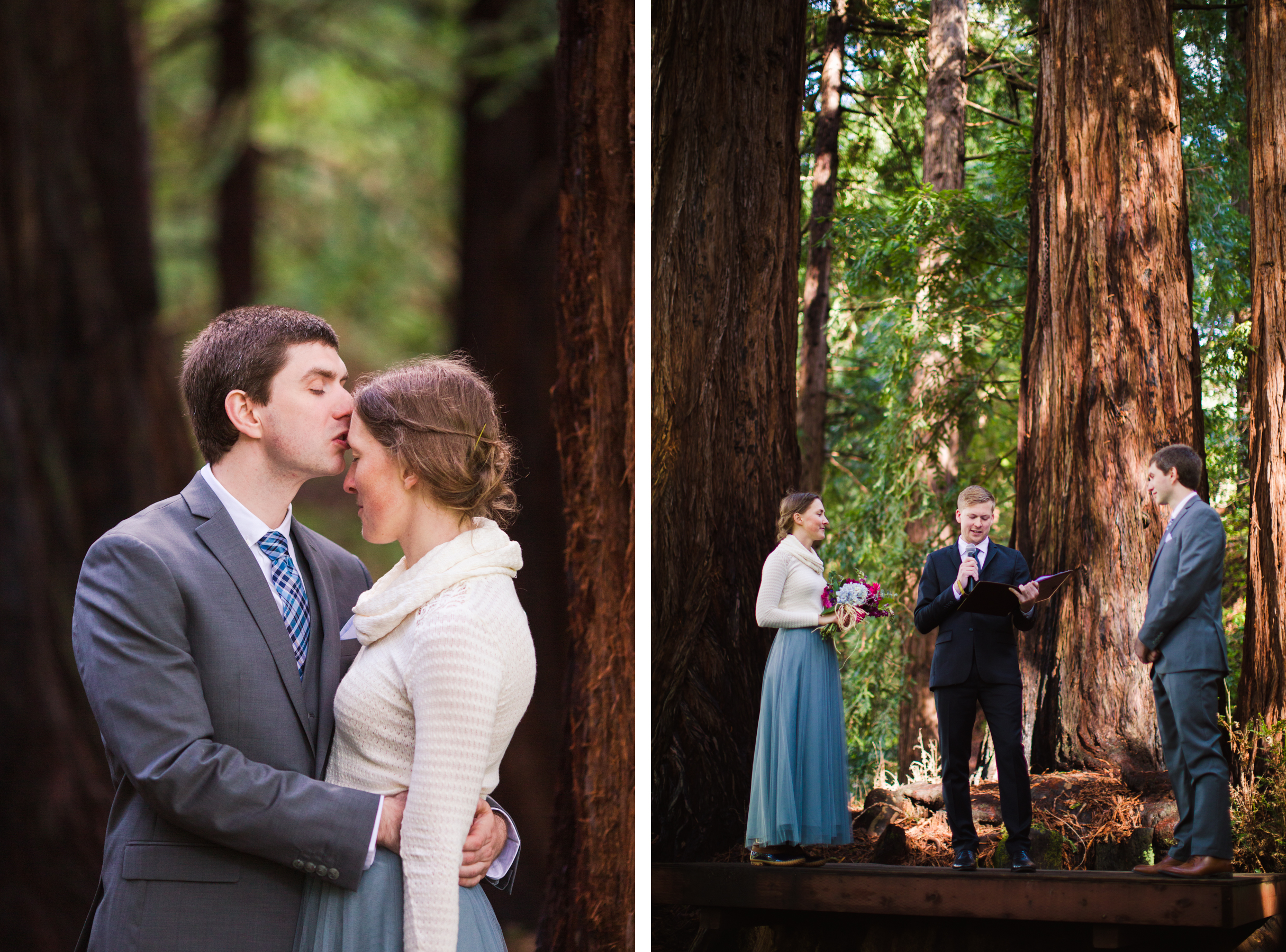 Wedding Ceremony in the redwoods at OVY Camp