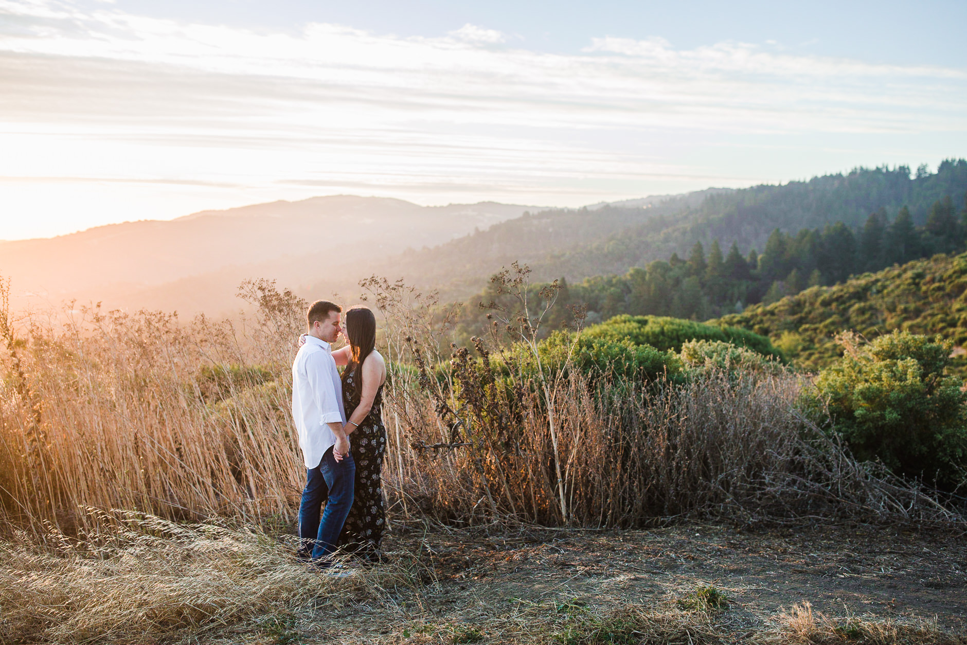 Windy Hill engagement session at sunrise