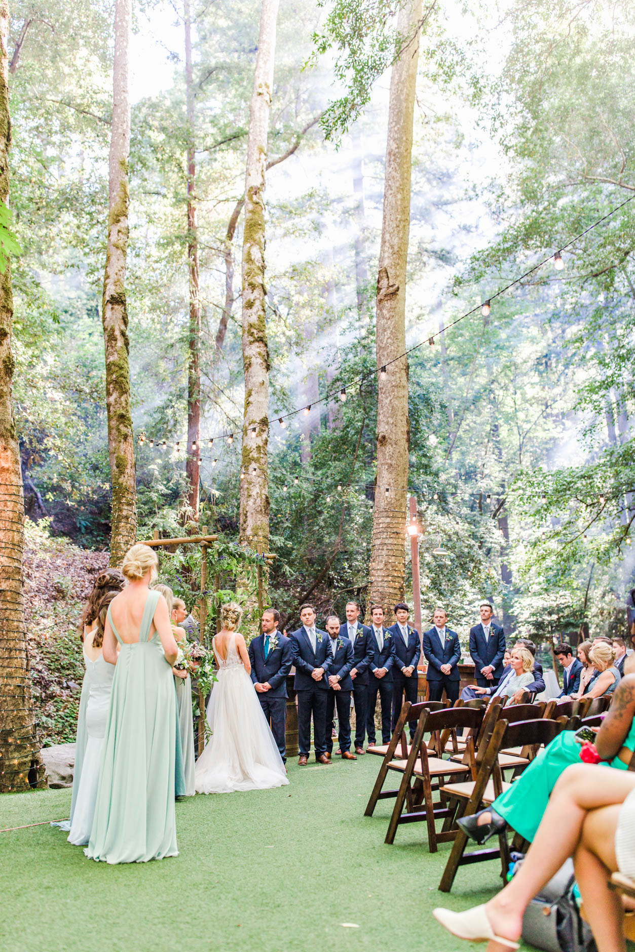 Fairytale Redwood Wedding ceremony in Cathedral Grove at Saratoga Springs