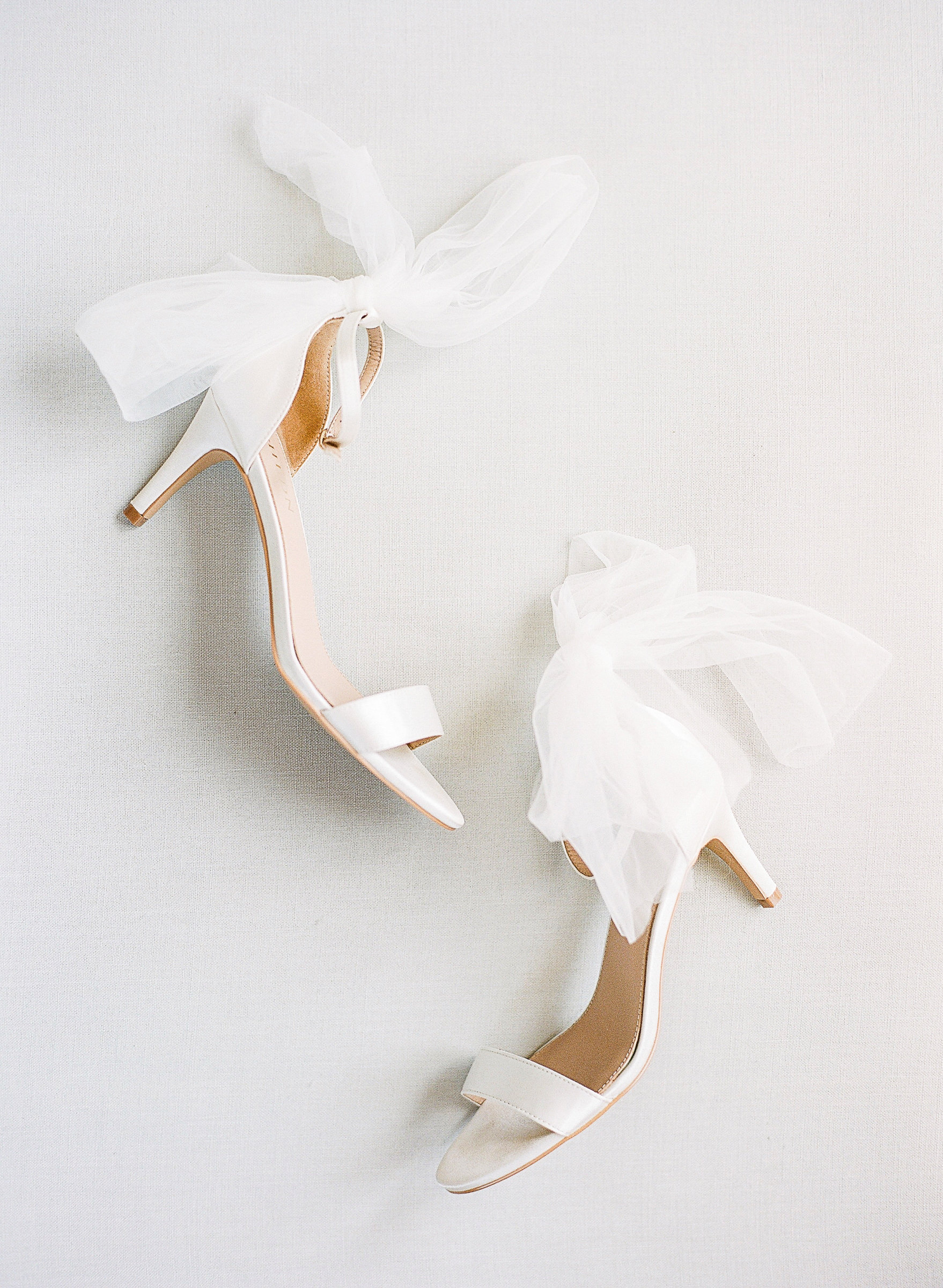 BHLDN bridal shoes with tulle bows