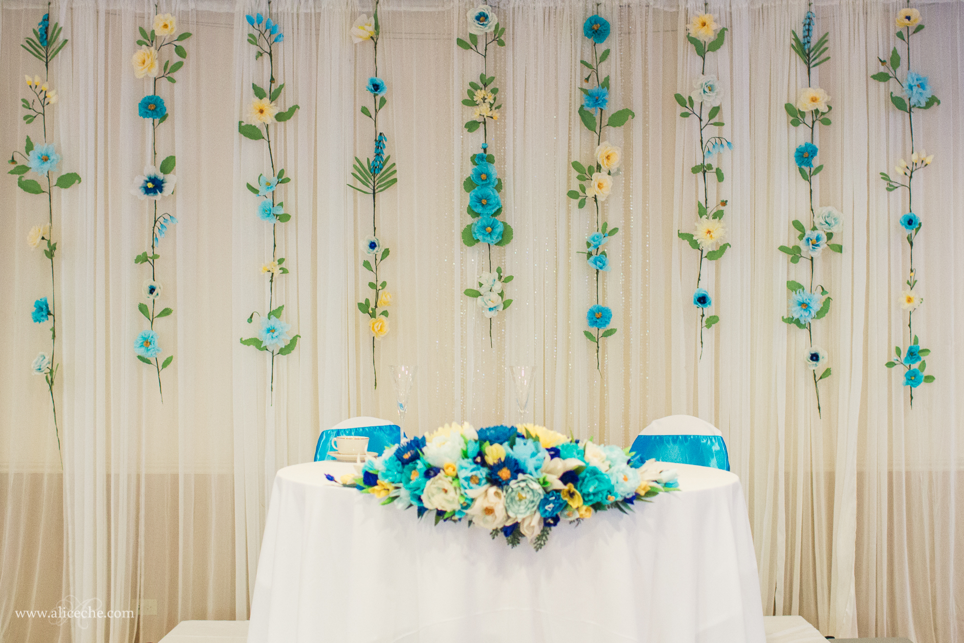 DIY Tissue Paper Flower Wedding Backdrop
