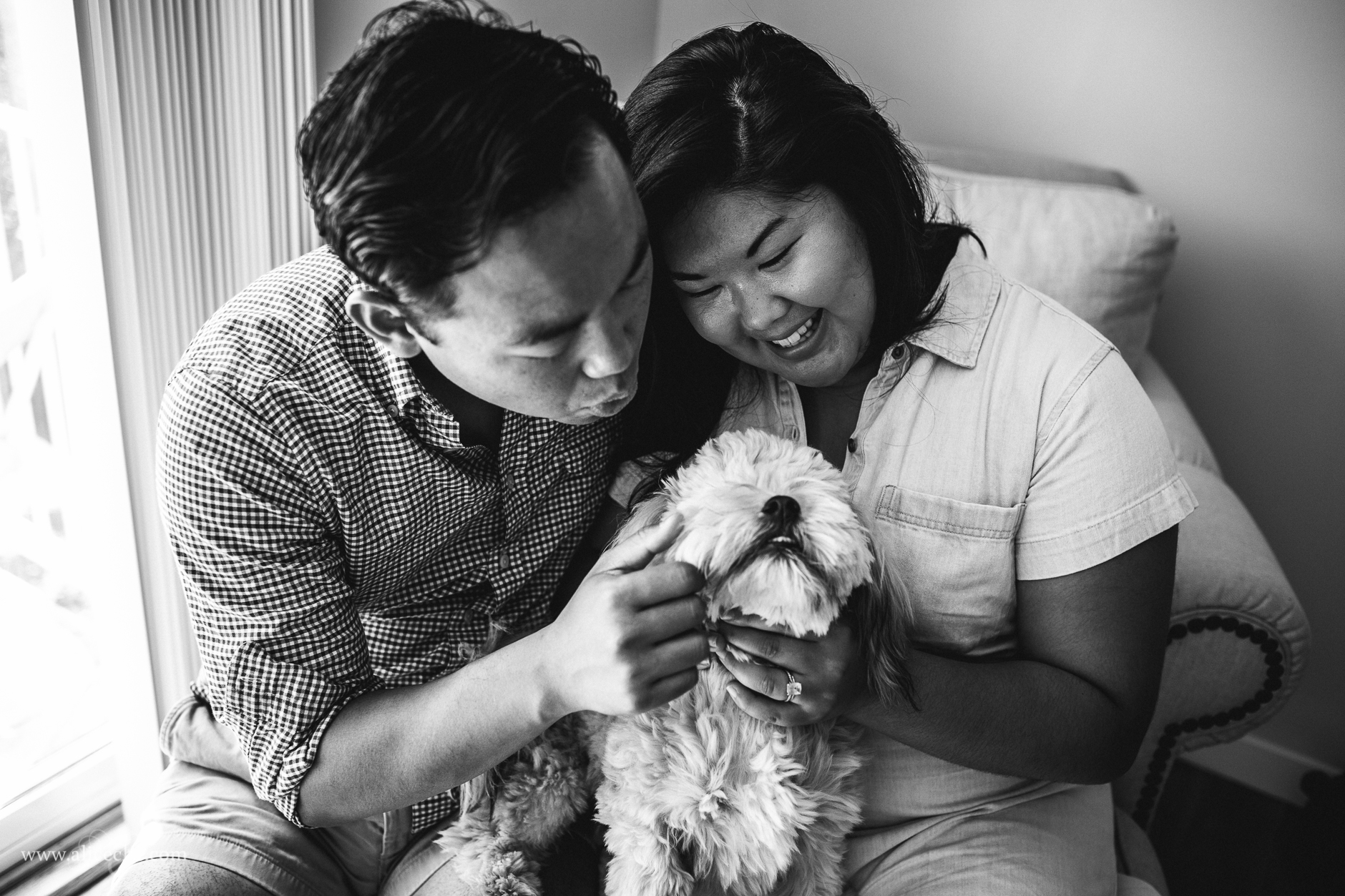 In-home Couples Session with Puppy