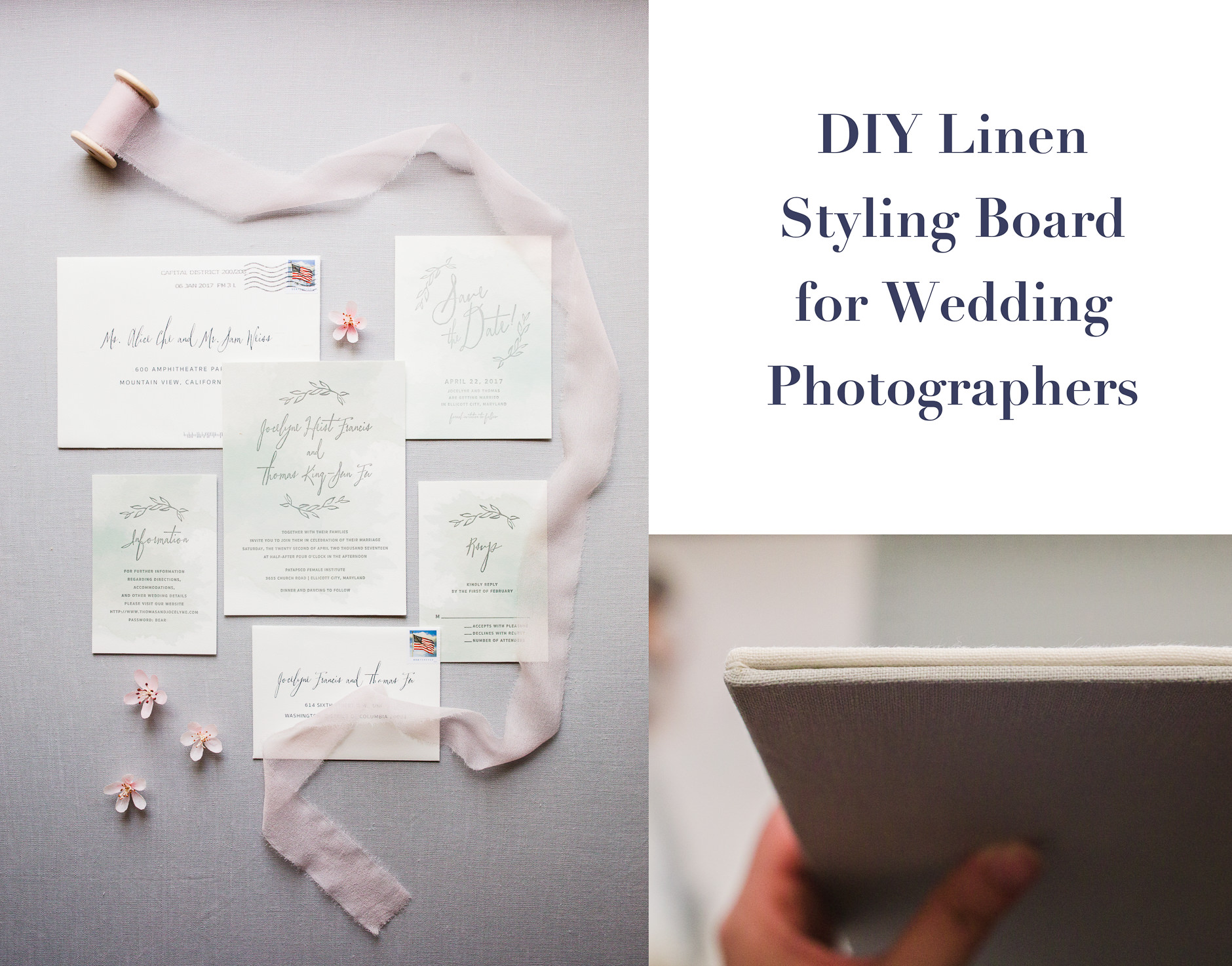 DIY Linen Styling Board for Wedding Photographers