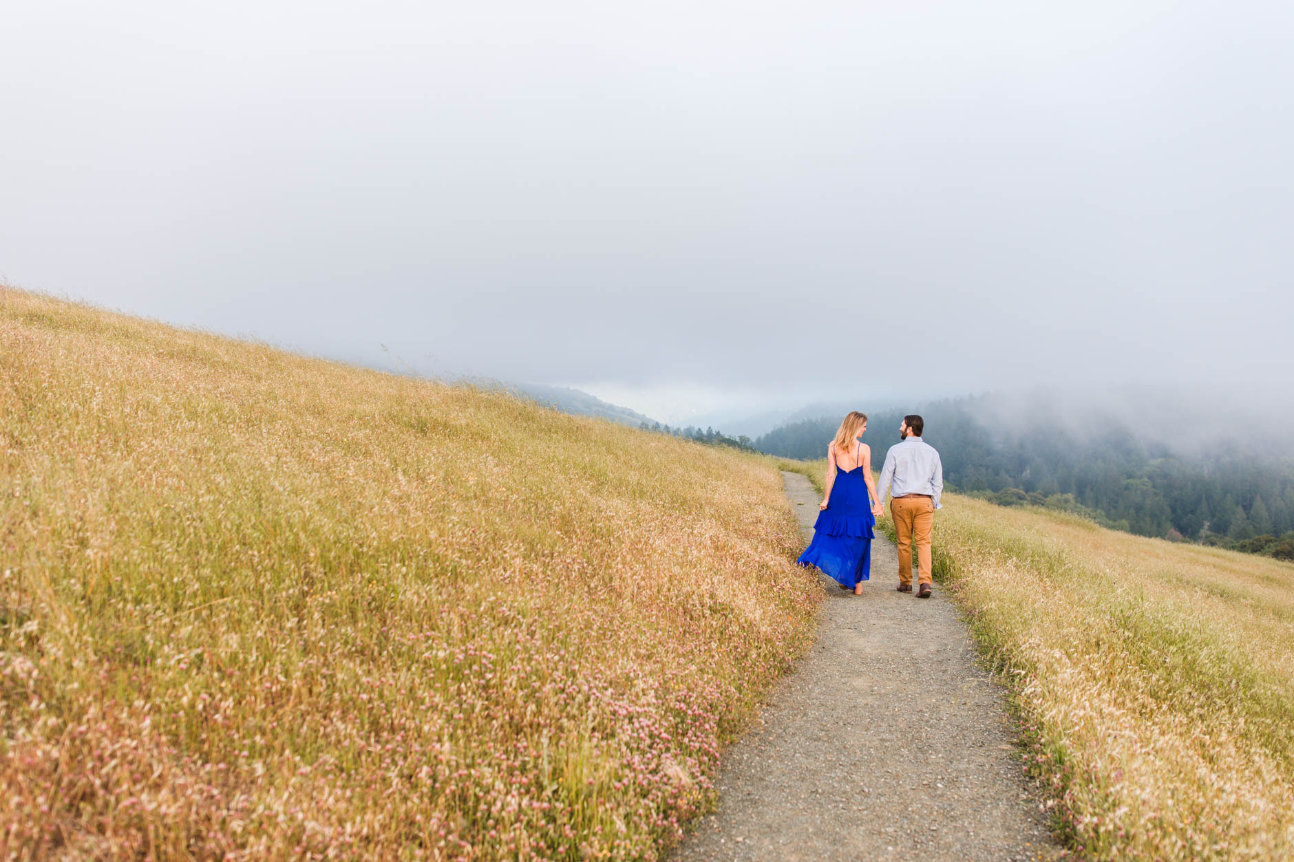 Monte Bello engagement session in the fog